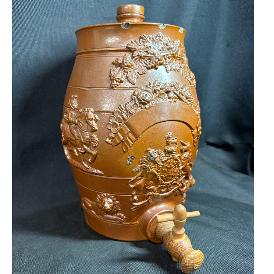 19th Century Brampton Brown Salt Glaze Stoneware Spirit Barrell - VIN1178j