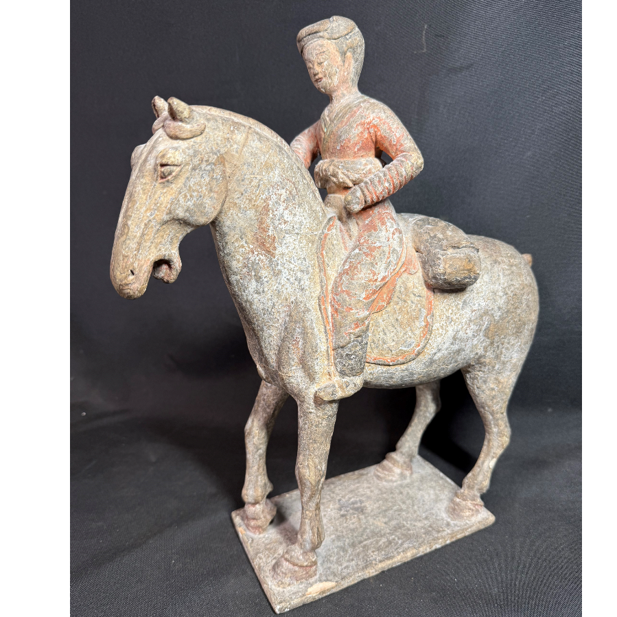 A Chinese Tang Dynasty Style Horse with Woman Rider 1899-1905 - VIN1169R