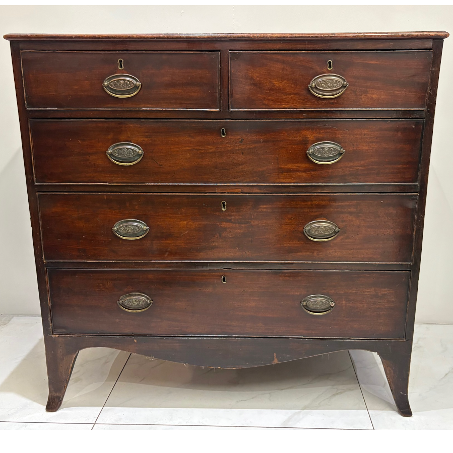 Antique Mahogany Bow Fronted 2 Over 3 Drawers - VIN1185X