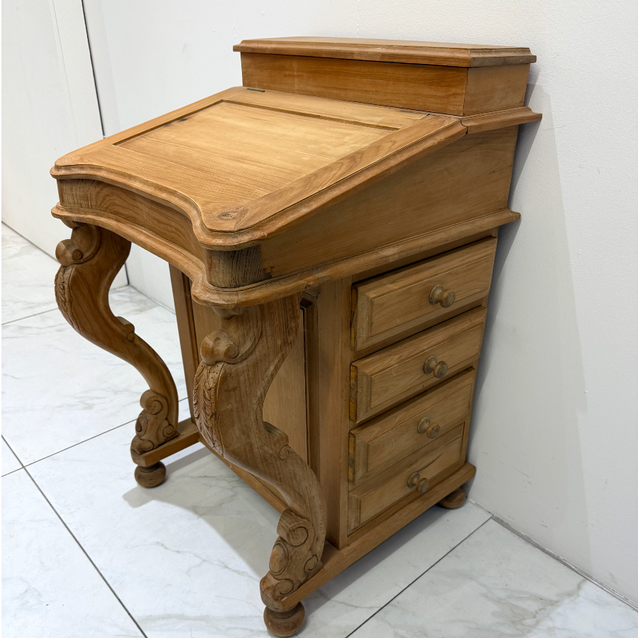 Victorian Style Stripped Pine Davenport Desk - VIN1188S