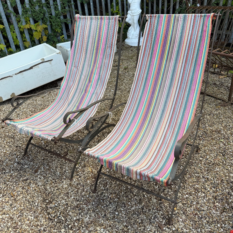 Vintage Metal Framed Sun Chair - VIN1196B - Individually Priced