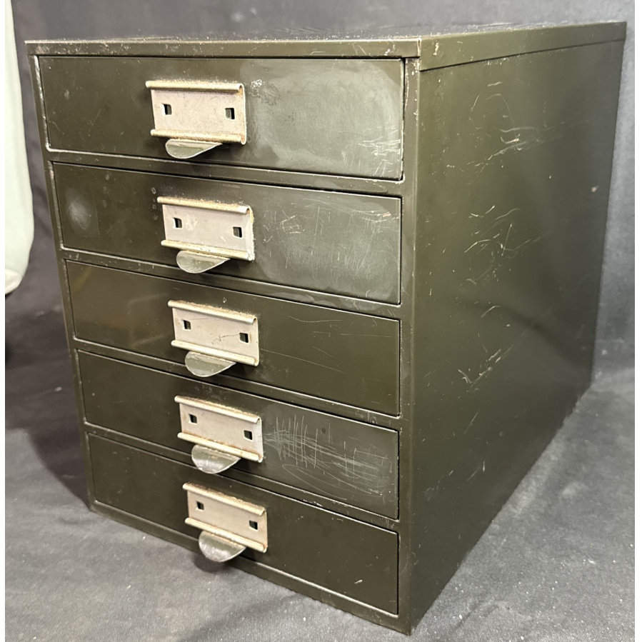 Industrial Metal Table Top 5 Drawer Cabinet - VIN1187A