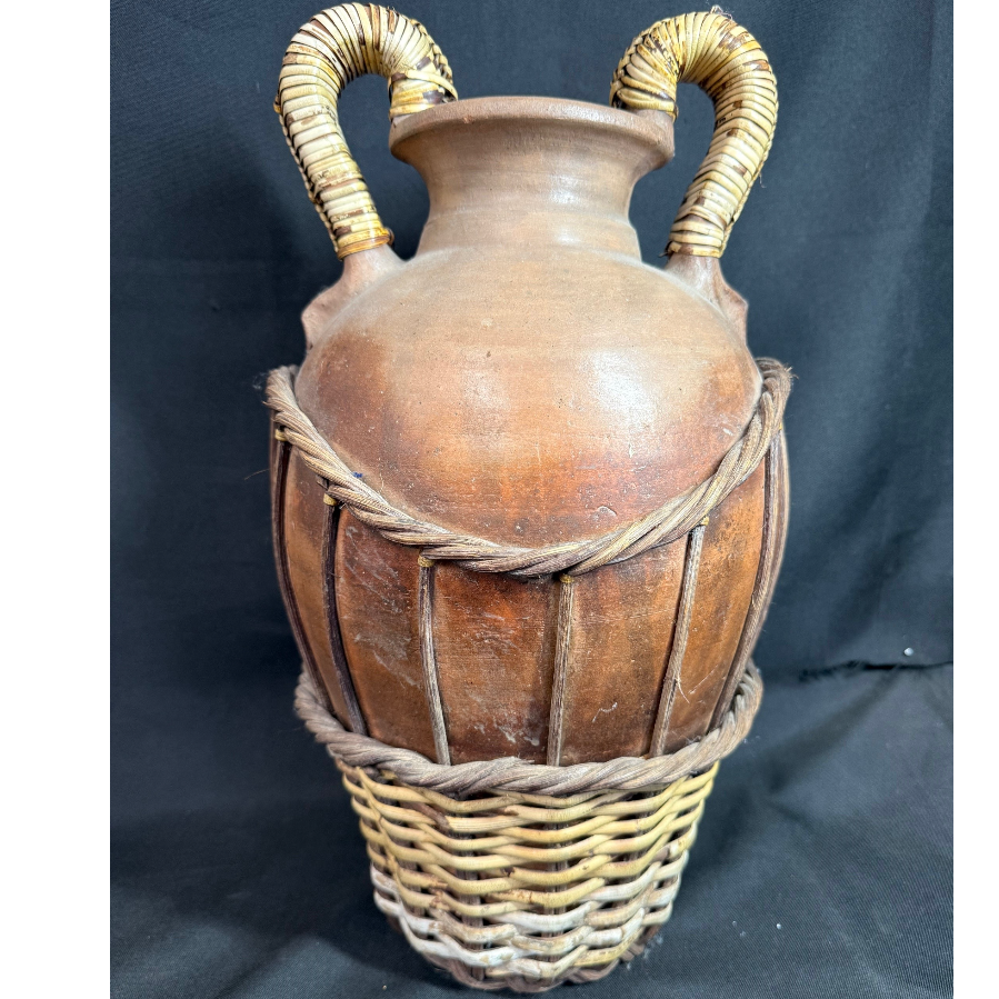 Terracotta Rustic Vase with Woven Details - VIN1195G