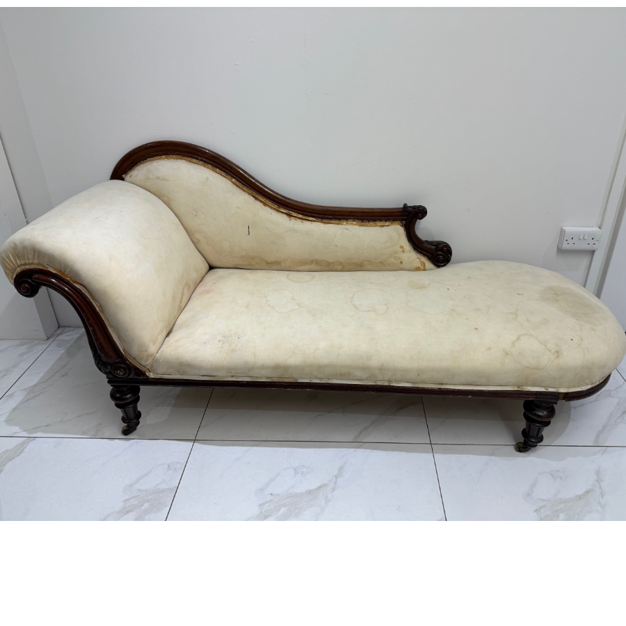 Good Solid Antique Chaise Lounge Ready for Recovering - VIN1192S