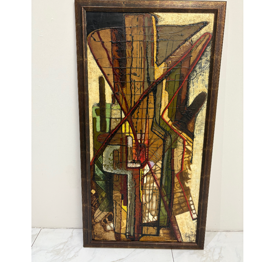Vintage Abstract Geometric Wall Art - VIN1186A
