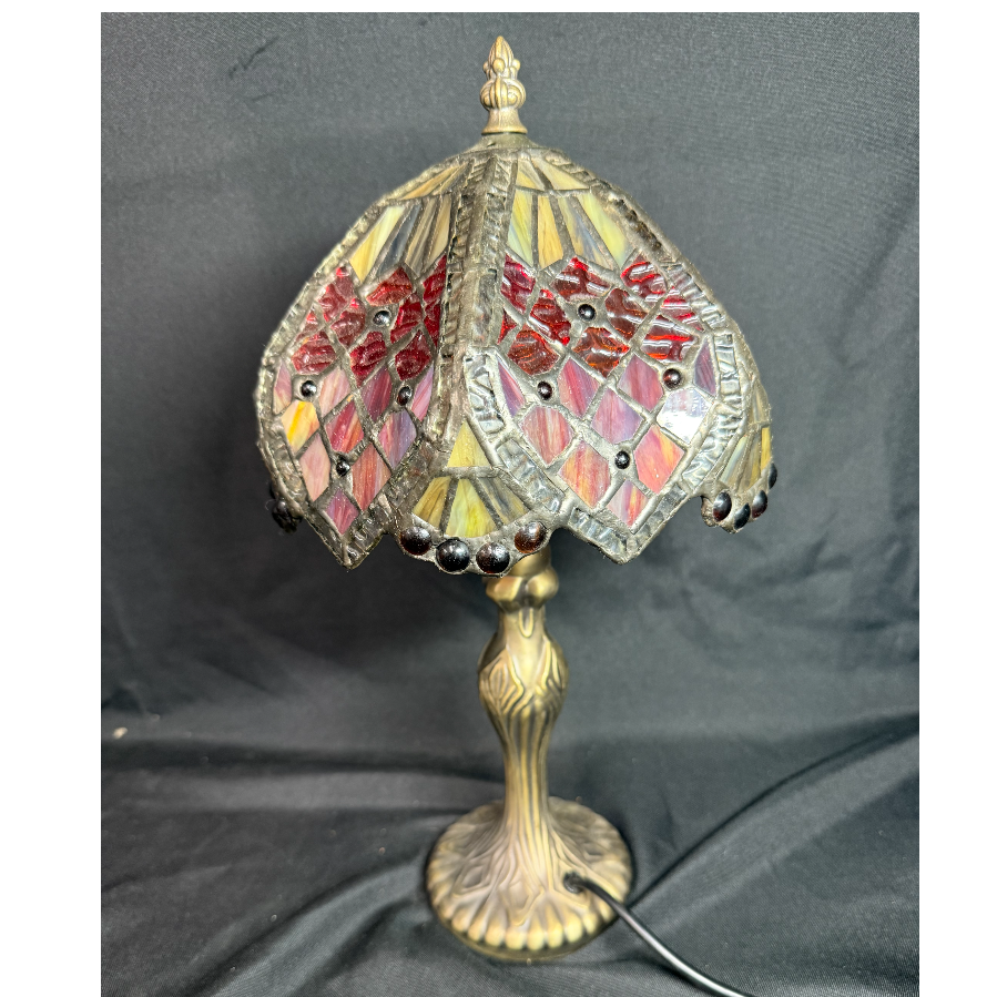 Handmade Beaded Stained Glass Tiffany Table Lamp - VIN1188Q