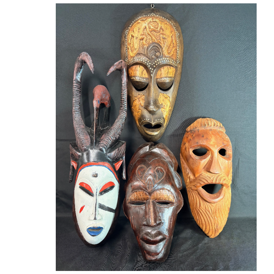 Handcrafted Wooden Masks - Individually Priced