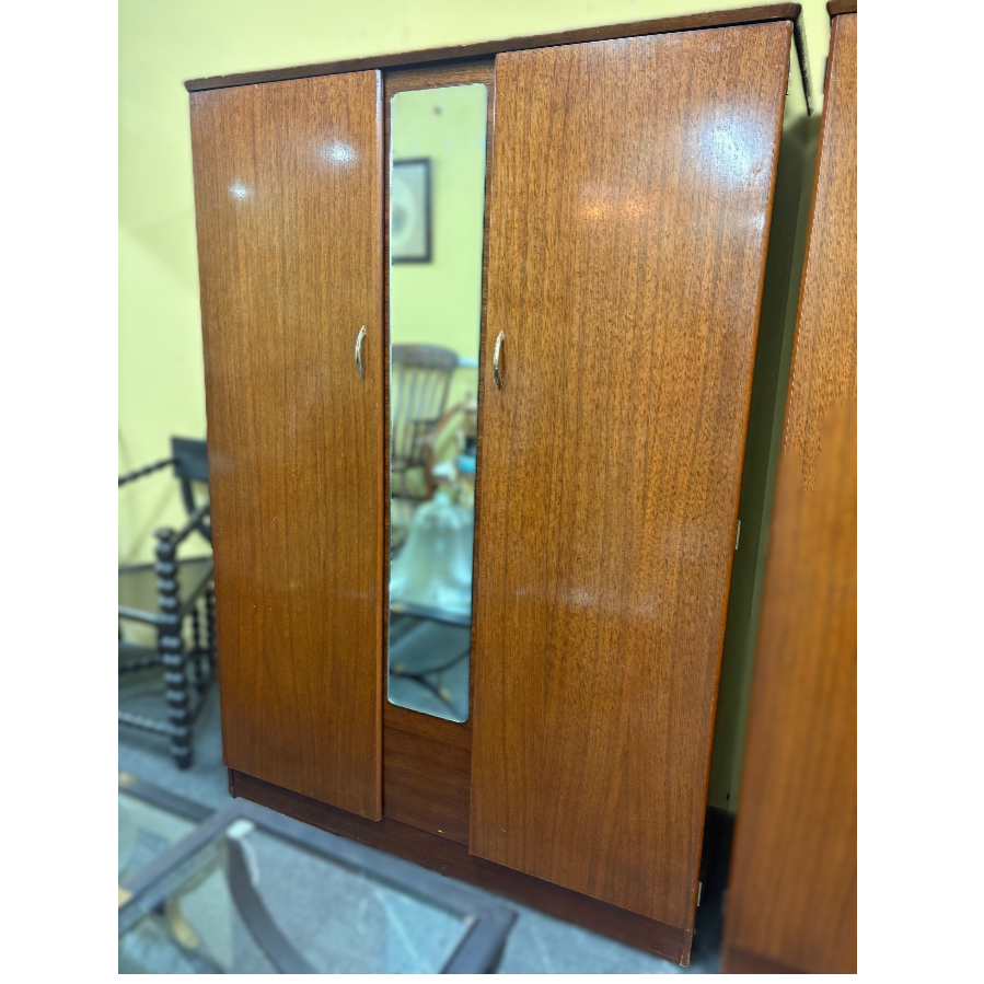 Mid-Century Wardrobe With Central Mirror By Austinsuite - VIN1205L Mid-Century Wardrobe With Central Mirror By Austinsuite - VIN1205L