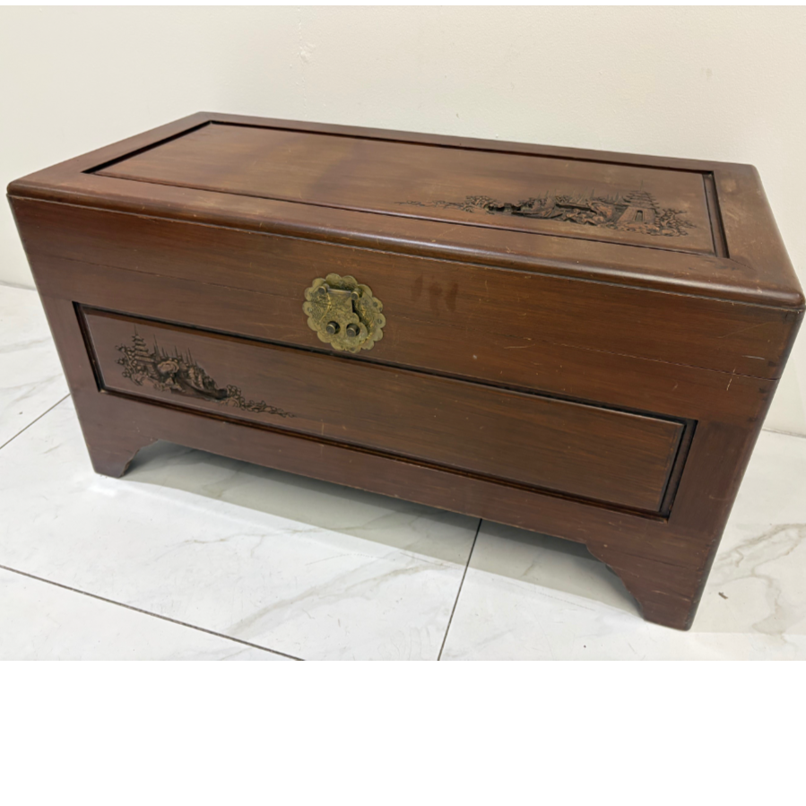 Carved Camphor / Blanket Box - VIN1202J Carved Camphor / Blanket Box - VIN1202J