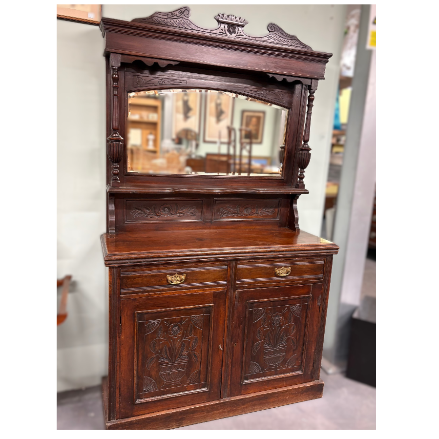 Edwardian Mahogany Mirror Backed Sideboard - VIN1115A