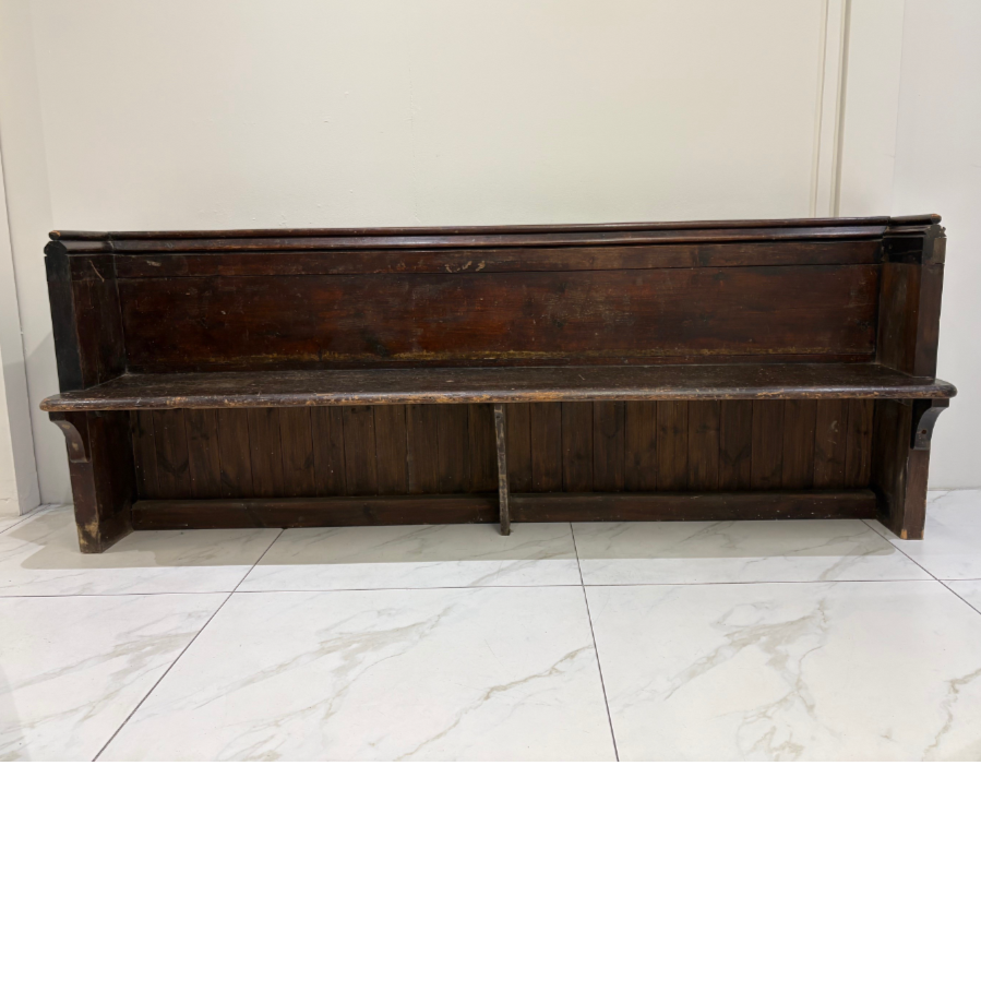 Stained Pine Church Pew - Needs Some Attention - VIN1206A