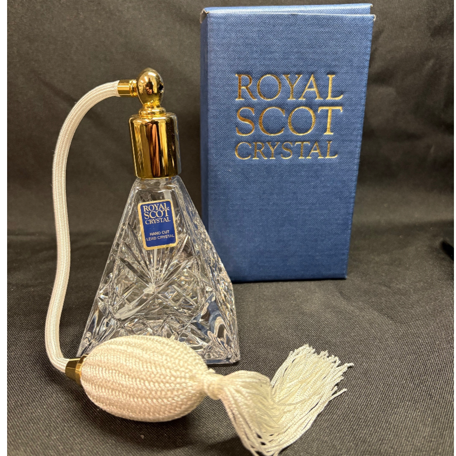 Boxed Royal Scot Crystal Pyramid Perfume Atomiser - VIN1205D
