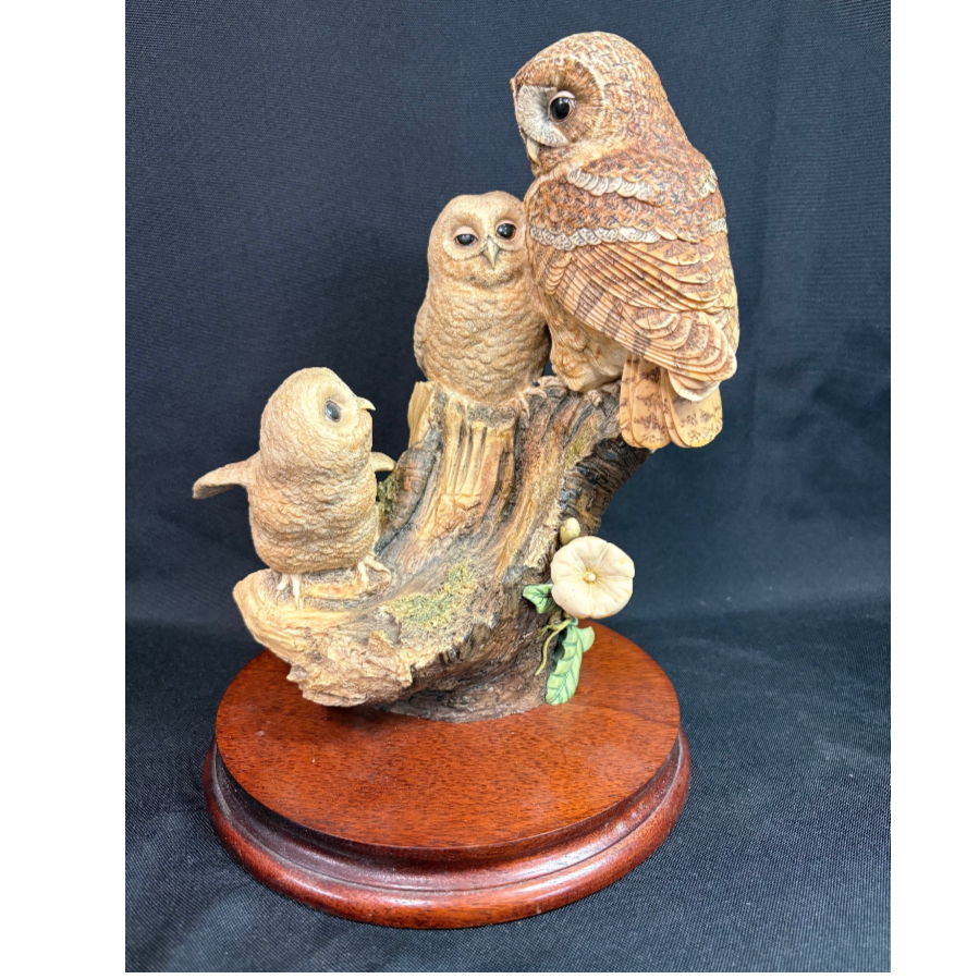 Border Fine Arts 'Tawny Owl & Young' (RB16) Ornament - VIN1207G