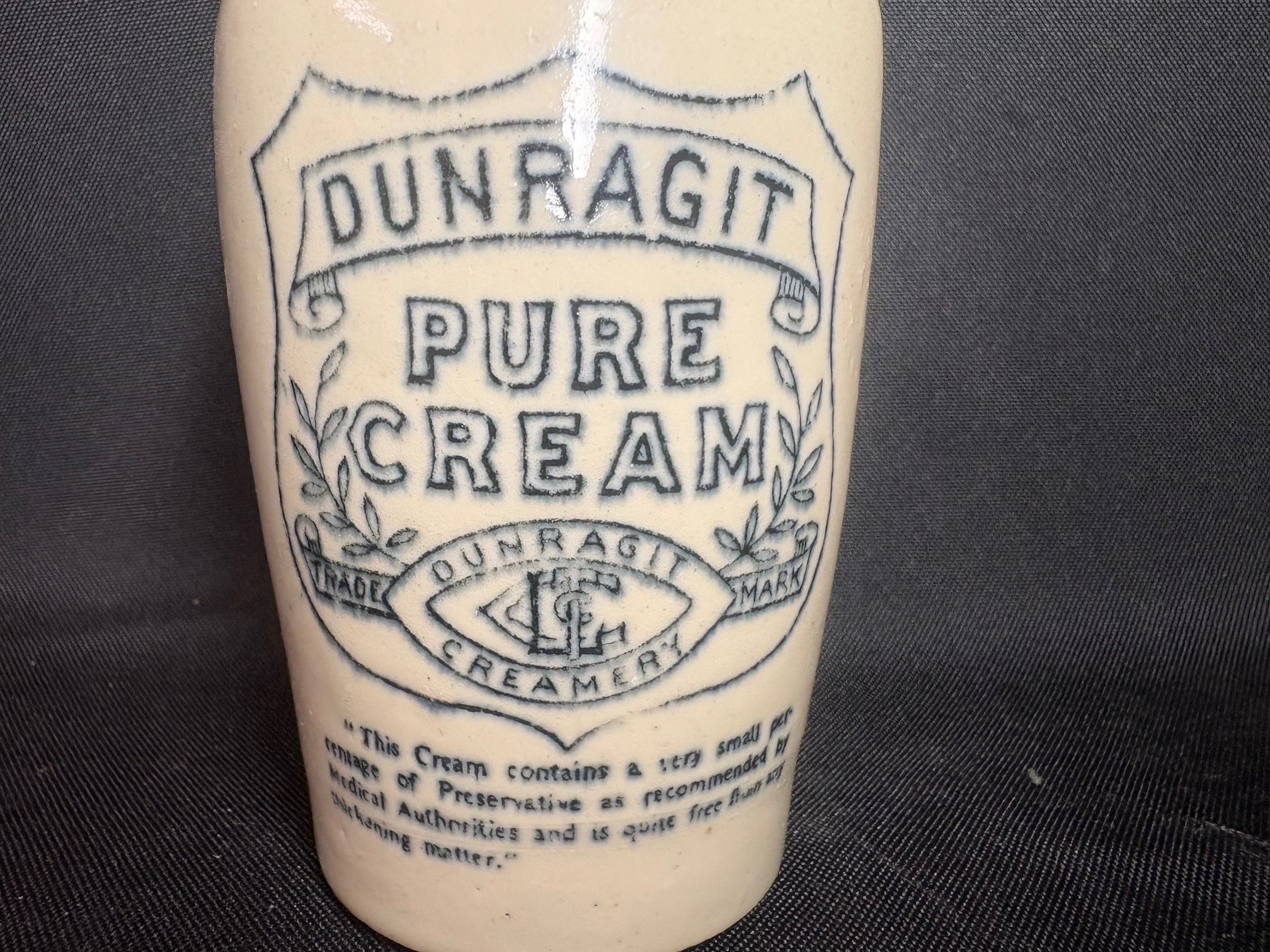 Vintage Dunragit Pure Cream Stoneware Pot Lutterworth Antiques