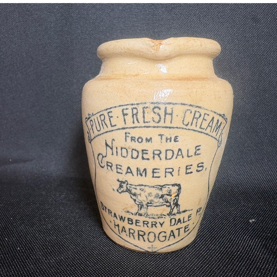 Vintage Port Dundas 'Nidderdale Creameries' 'Pure Fresh Cream' Stoneware Pot