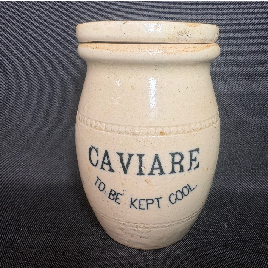 Vintage Caviare 'To Be Kept Cool' Lidded Stoneware Pot