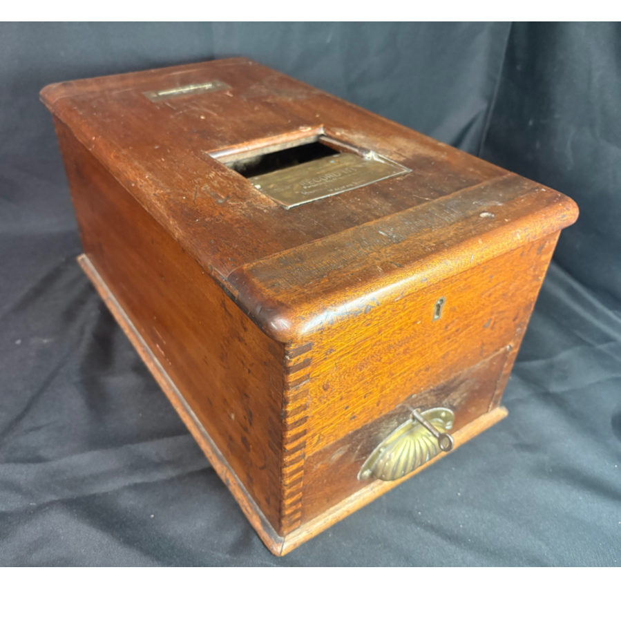 Antique Early 1900's Mahogany Cash Till By 'British Machine Co Ltd' - VIN1046E