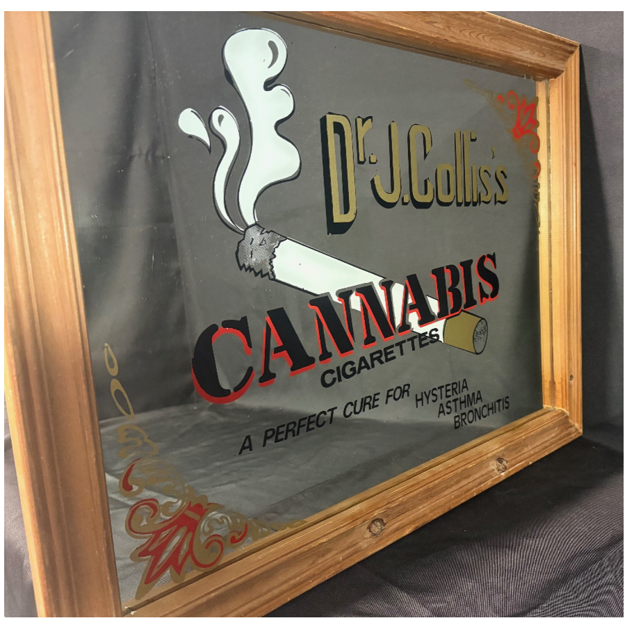 Pine Framed Cannabis Cigarettes Mirror - VIN1211Q