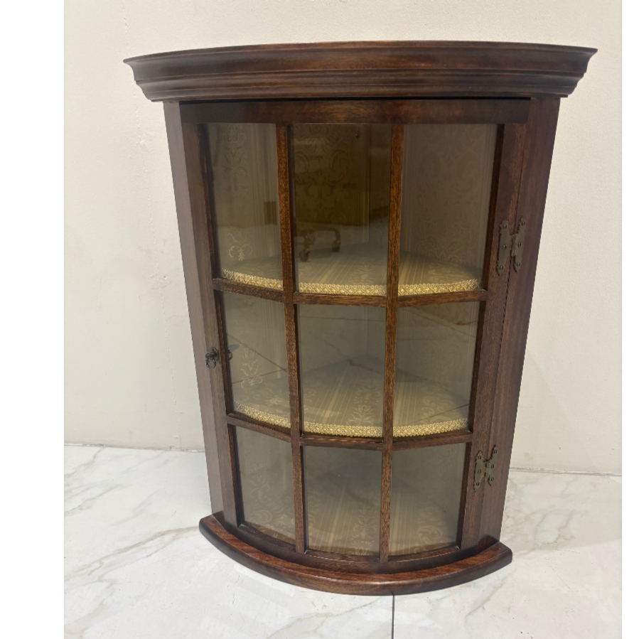 Mahogany Bow Fronted Corner Cabinet - VIN1217O