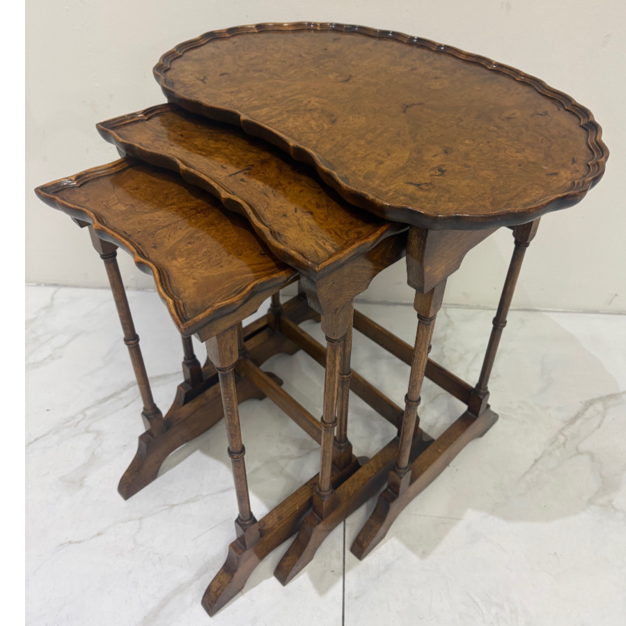 Antique Burr Walnut Nesting Tables - VIN1217K Antique Burr Walnut Nesting Tables - VIN1217K