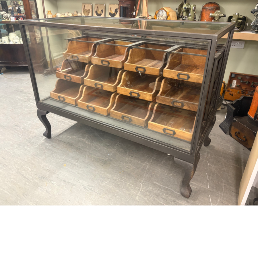 Vintage Iron Framed Haberdashery Shop Counter - VIN1216X Vintage Iron Framed Haberdashery Shop Counter - VIN1216X