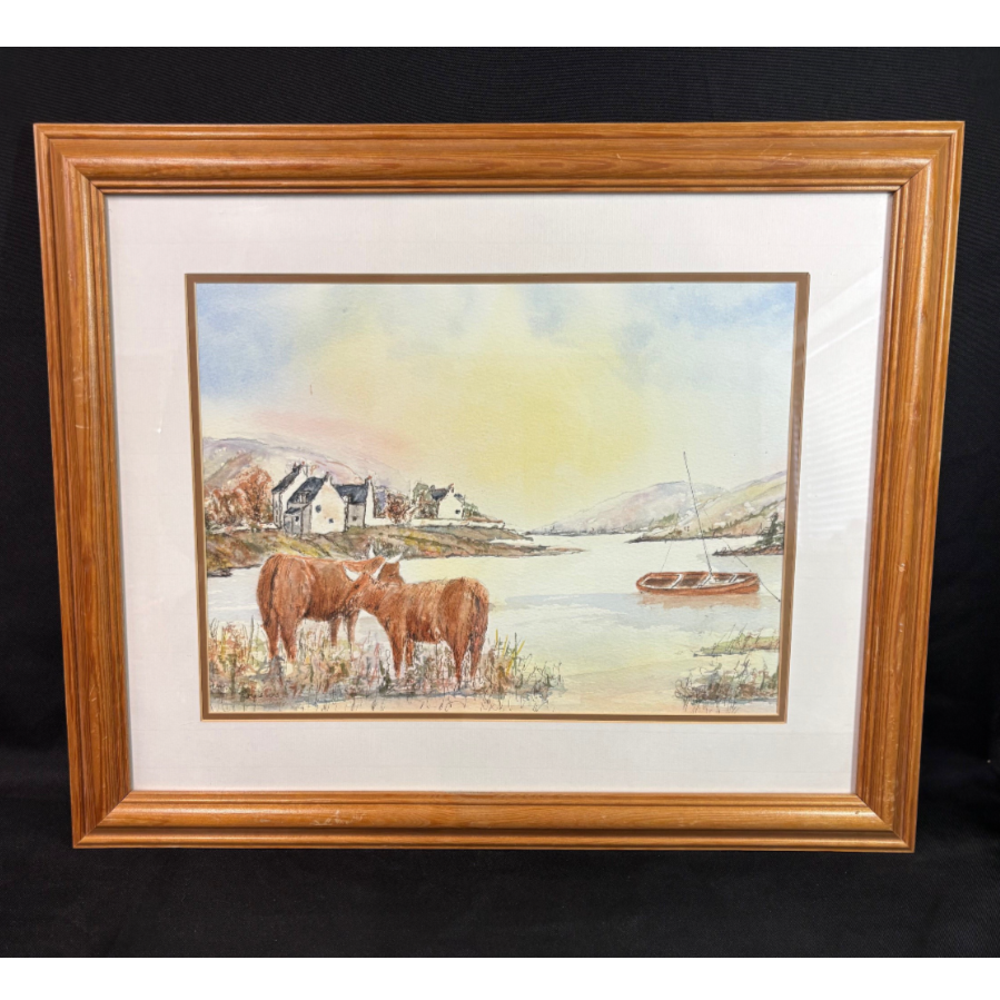 Framed Watercolour Picture - Signed 'Ronnie' - VIN1126J Framed Watercolour Picture - Signed 'Ronnie' - VIN1126J