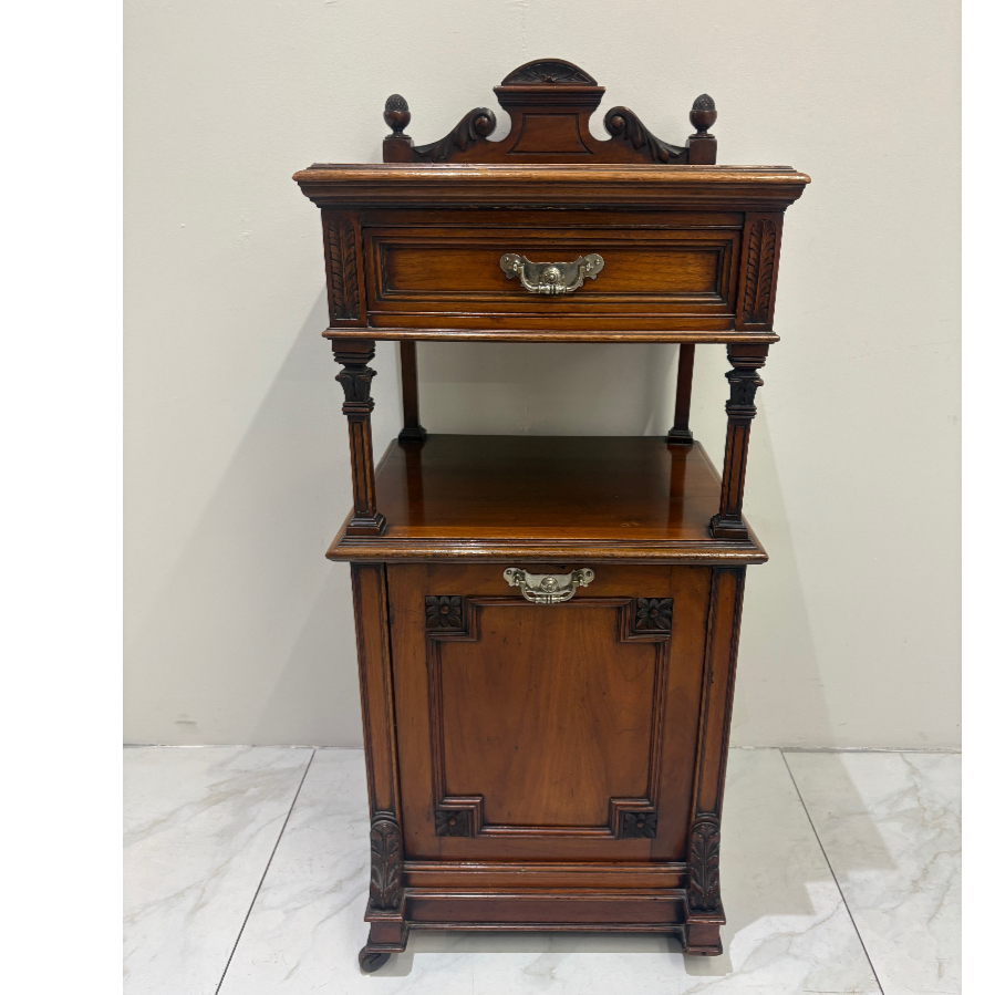 Victorian Walnut Bedside Cabinet - VIN1212B