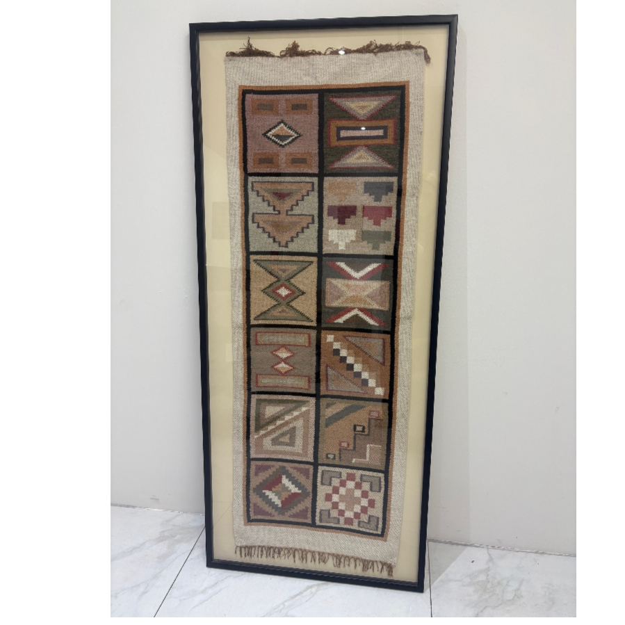 Vintage Navajo Style Woven Rug - Framed and glazed ready for hanging - VIN1151R