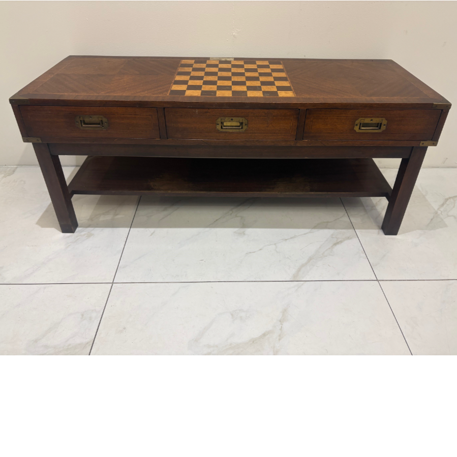 Military Campaign Style Chessboard Coffee table - VIN1220H Military Campaign Style Chessboard Coffee table - VIN1220H