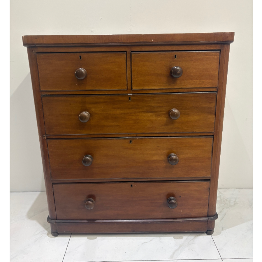 Antique Mahogany 2 Over 3 Chest of Drawers - VIN1220E Antique Mahogany 2 Over 3 Chest of Drawers - VIN1220E