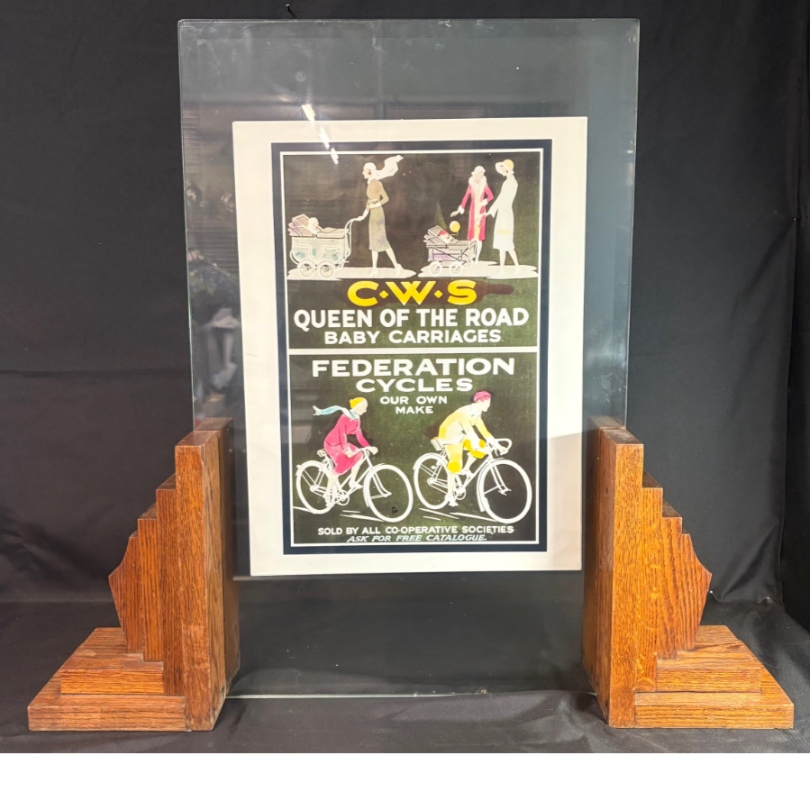 Original 1920/30’s Art Deco Double Glass Screen - VIN1133M Original 1920/30’s Art Deco Double Glass Screen - VIN1133M