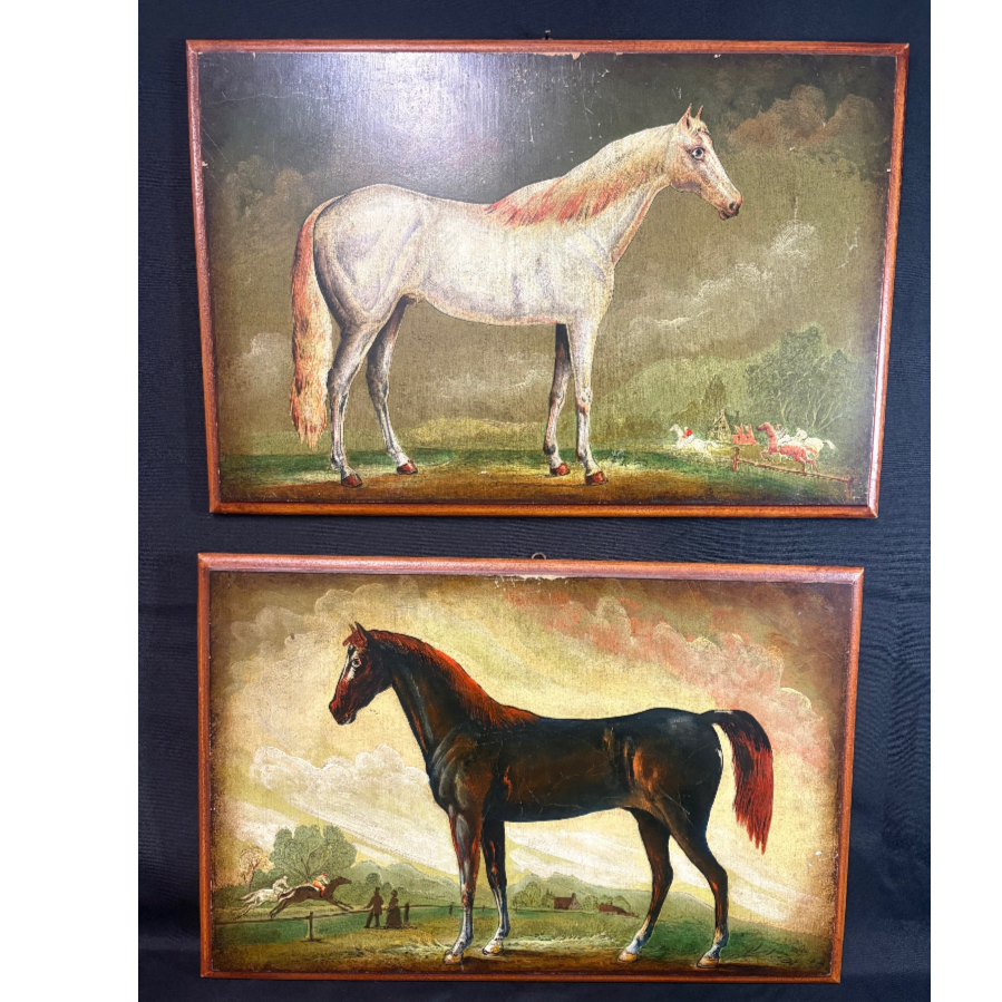 Antique Oleograph Paintings On Wood - VIN1193R - 2 Available - £60 EACH Antique Oleograph Paintings On Wood - VIN1193R - 2 Available - £60 EACH