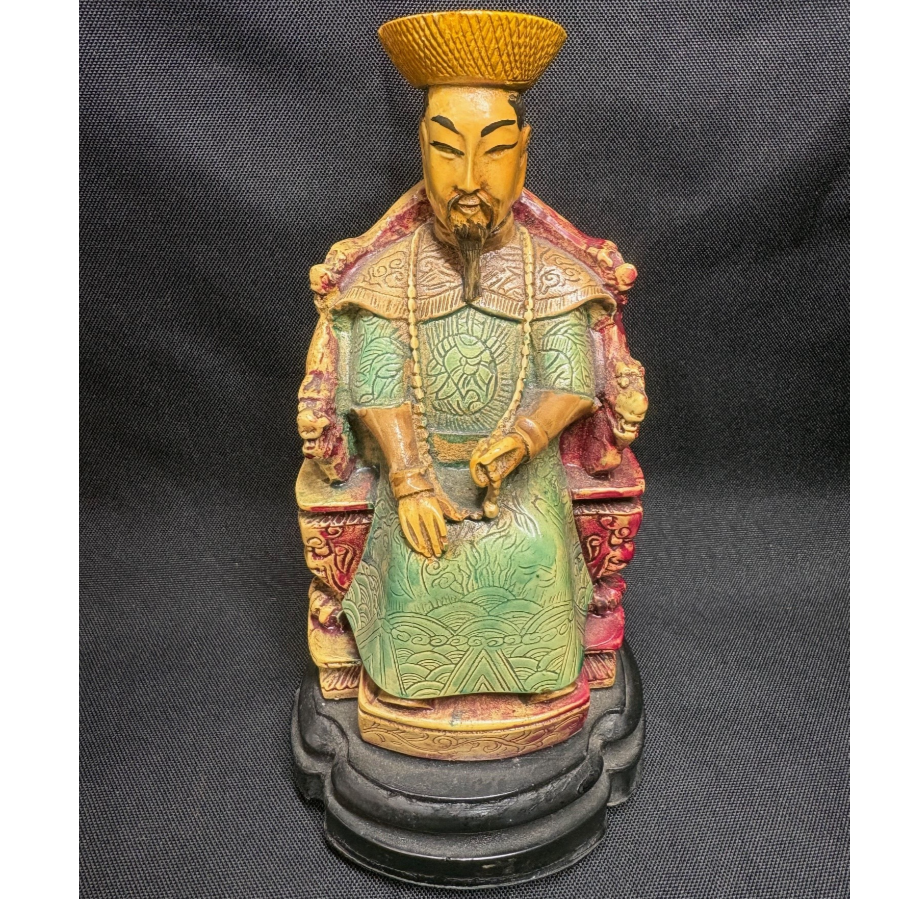Carved Resin Chinese Emperor On A Dragon Throne - VIN1219L
