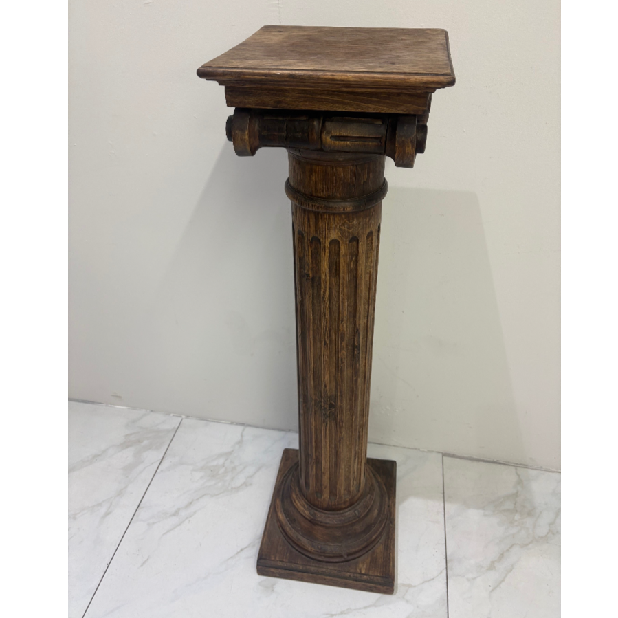 Roman Style Solid Wood Floor Standing Corinthian Column