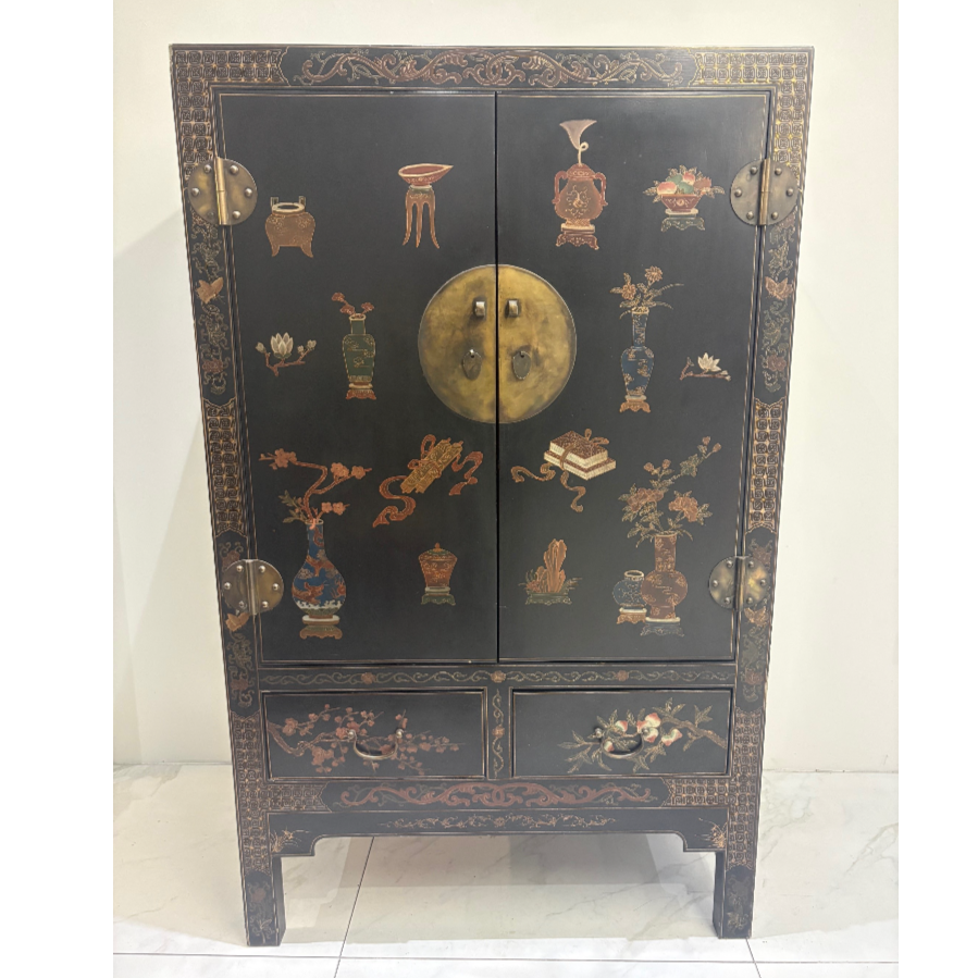 Hand Painted Vintage Chinese Cabinet - VIN1222W