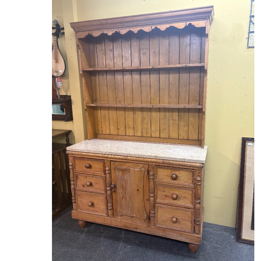 Victorian Pine Dresser With Marble Top - VIN1222A Victorian Pine Dresser With Marble Top - VIN1222A
