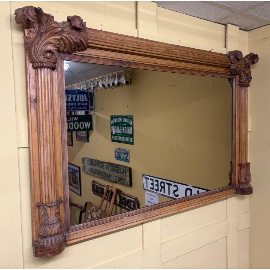 Decoratively Carved Wooden Mirror - VIN1222R Decoratively Carved Wooden Mirror - VIN1222R