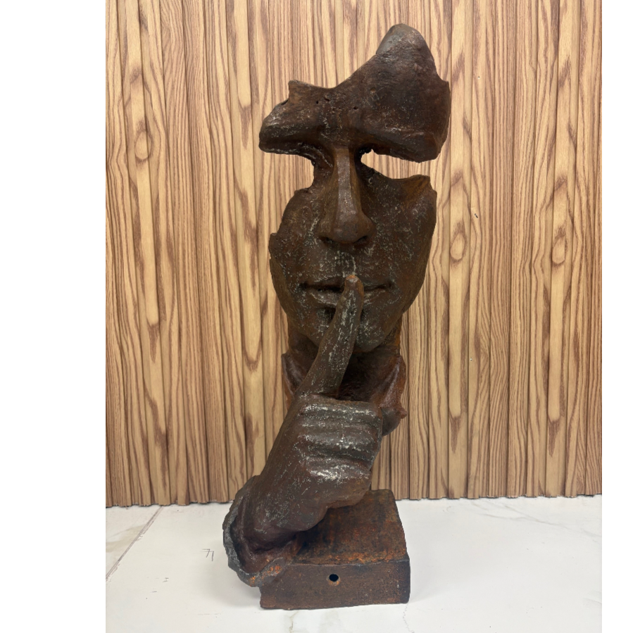 Quality cast iron and very heavy sculpture of “Silence“ from a work originally done by Salvador Dali - VIN1221E