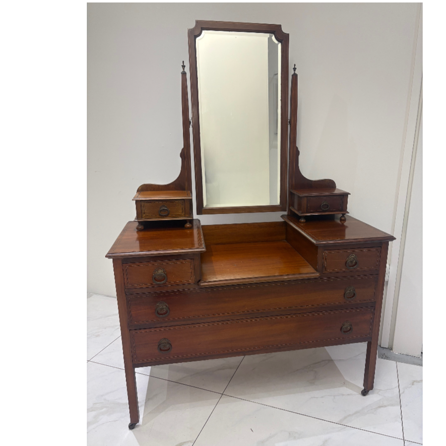 Antique Early 1900’s Edwardian Dressing Table With Tilting Mirror - VIN1220J