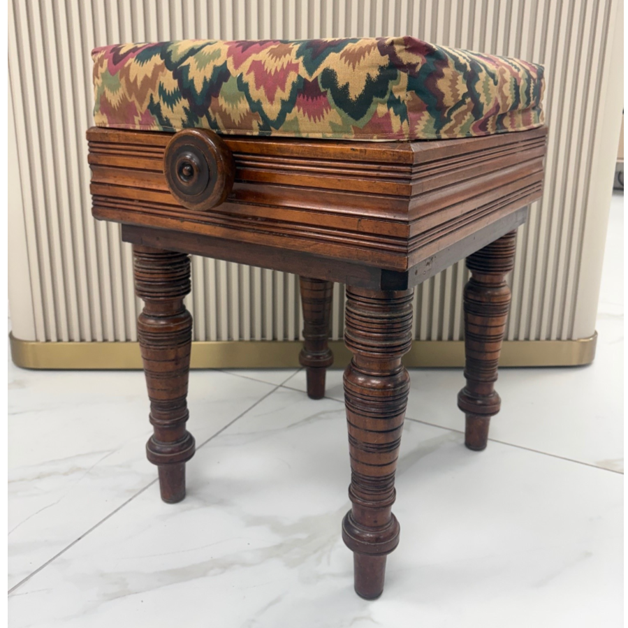 Late Victorian Height Adjustable Piano Stool - VIN1224G
