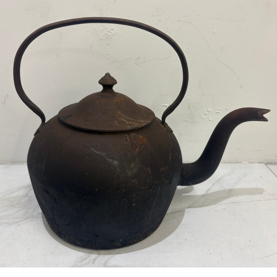 An Original Massive Large & Heavy Cast Iron Kettle - VIN1208W