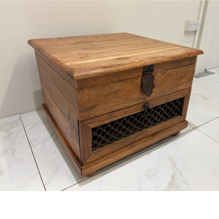 Antique Indian Wooden Functional Storage Chest - VIN1227M (2 Available)
