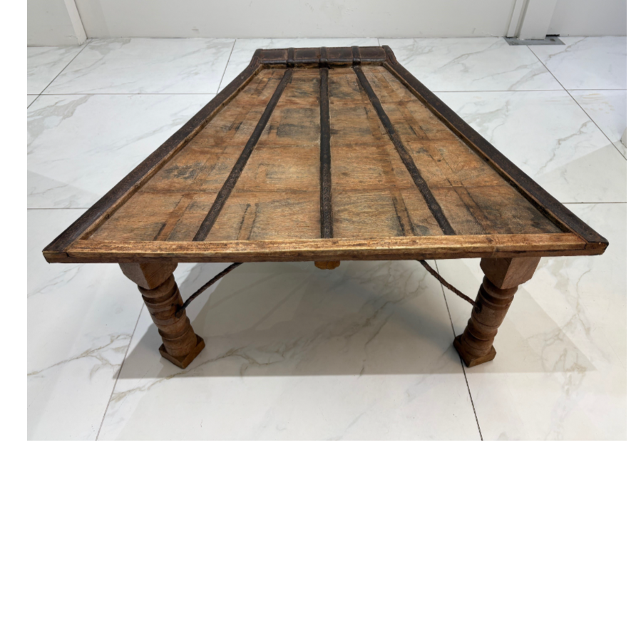 19th Century Indian Bullock Cart Made Into A Coffee Table - VIN1227G