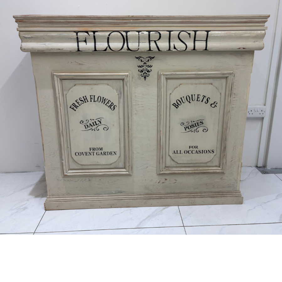 Vintage Style Painted Wooden Florist Counter - VIN1227O
