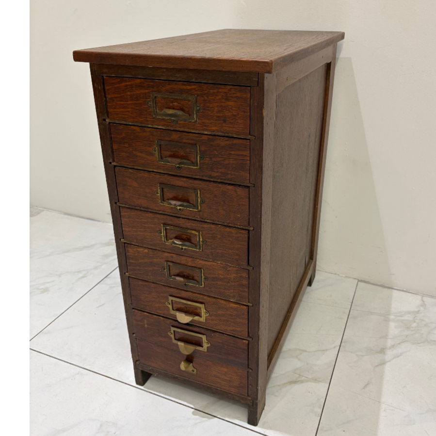 Antique Edwardian Eight Drawer Filing Cabinet - VIN1227C