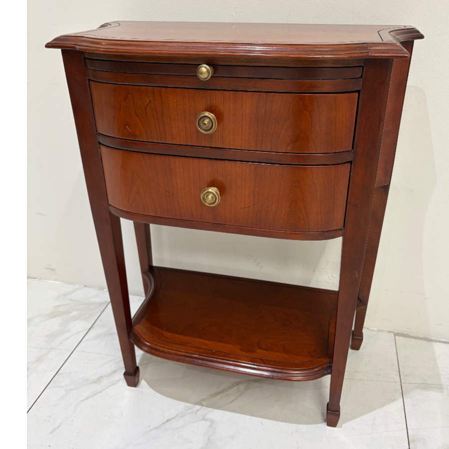 Multiyork Mahogany 2-Drawer Bedside Cabinets With Pull out Leather Top Butlers Tray - VIN1231H