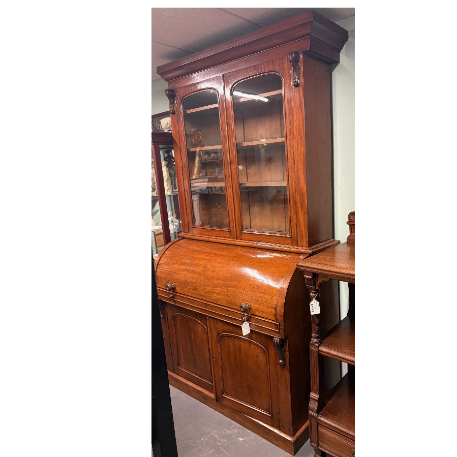 Victorian Bureau Bookcase Cylinder Desk - VIN1108O
