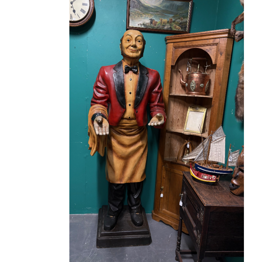 Life-Size Fibre Glass Butler Statue – VIN1237B