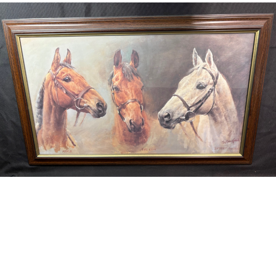 Framed Famous Racehorse Print From Artist Susan Crawford - VIN1234S