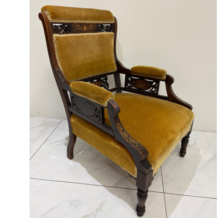 Antique Carved Edwardian Armchair - VIN1224R